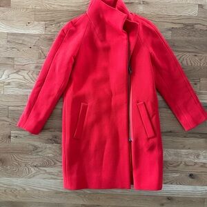 EUC Banana Republic Asymmetrical Zip Red Coat